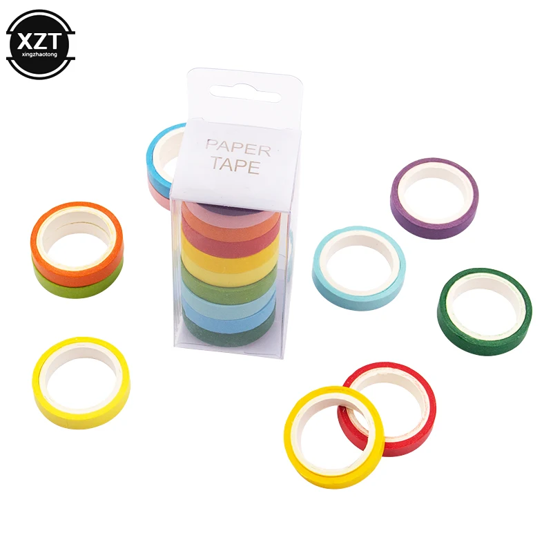 10 шт./кор. радужные одноцветные японские Маскировочные наклейки из бумаги Васи