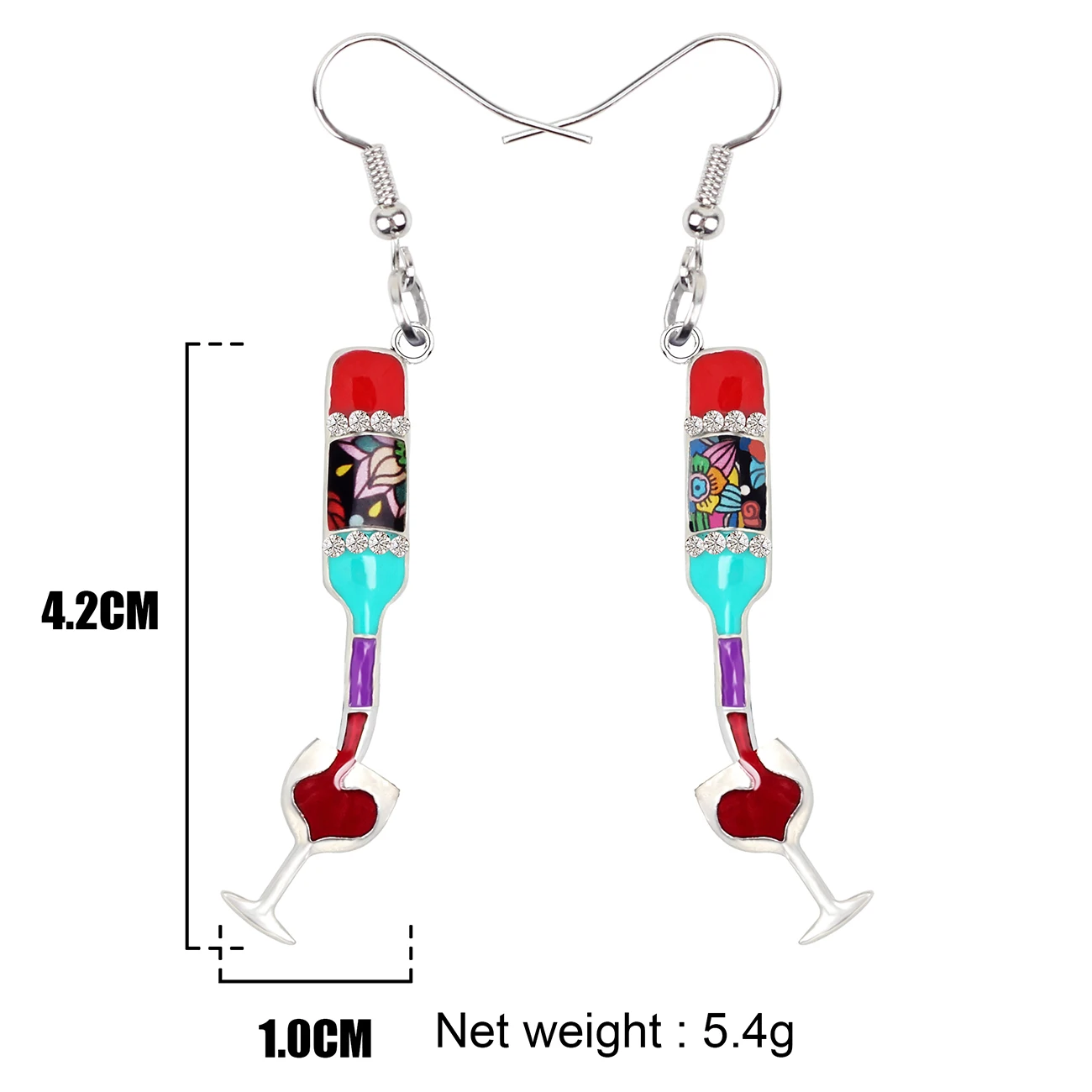 Женские серьги-подвески в виде бутылки Красного вина | Украшения и аксессуары