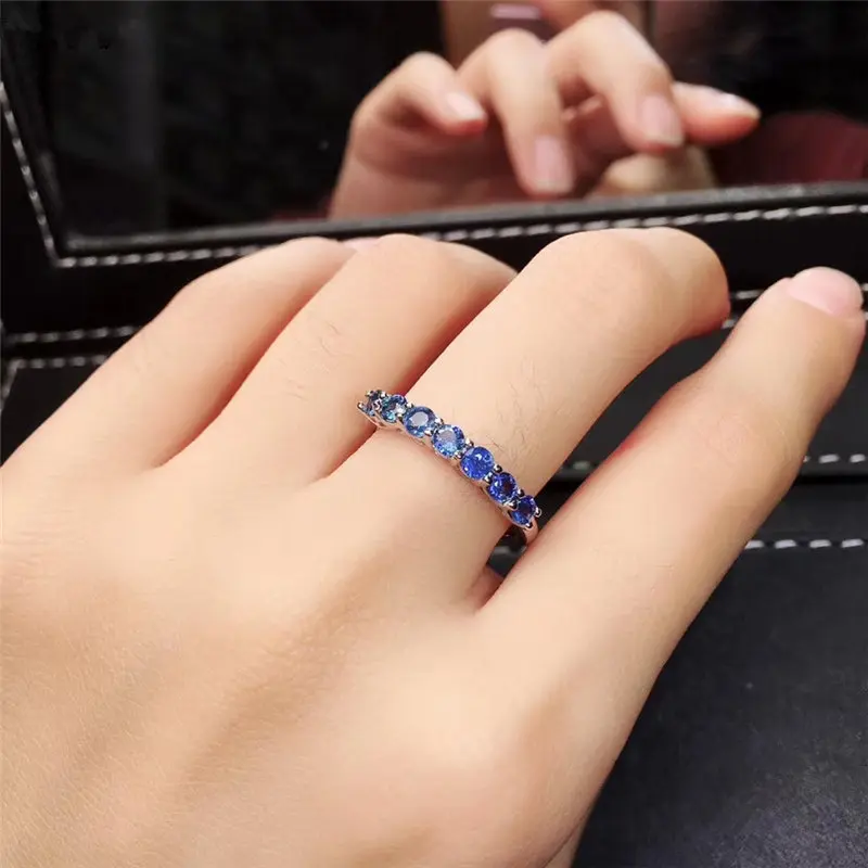 Женское кольцо из серебра 925 пробы с натуральными драгоценными камнями #506 |