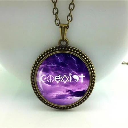 Черный кулон wiccan ожерелье воротник Wicca пентаграмма синий стеклянный кулон cristal colgante Wicca ошейник A-032 HZ1 - Окраска металла: 13
