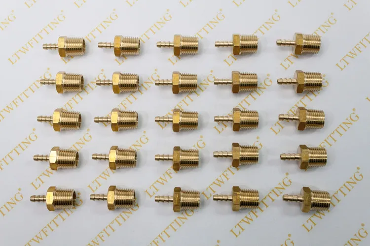 LTWFITTING латунный фитинг муфта 1/8 &quotшланг Барб x 1/4&quot Мужской NPT Топливный Газ |