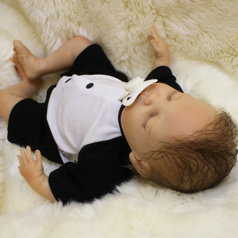 Реалистичные Силиконовые реборн Детские куклы спящий малыш кукла Bebe младенец