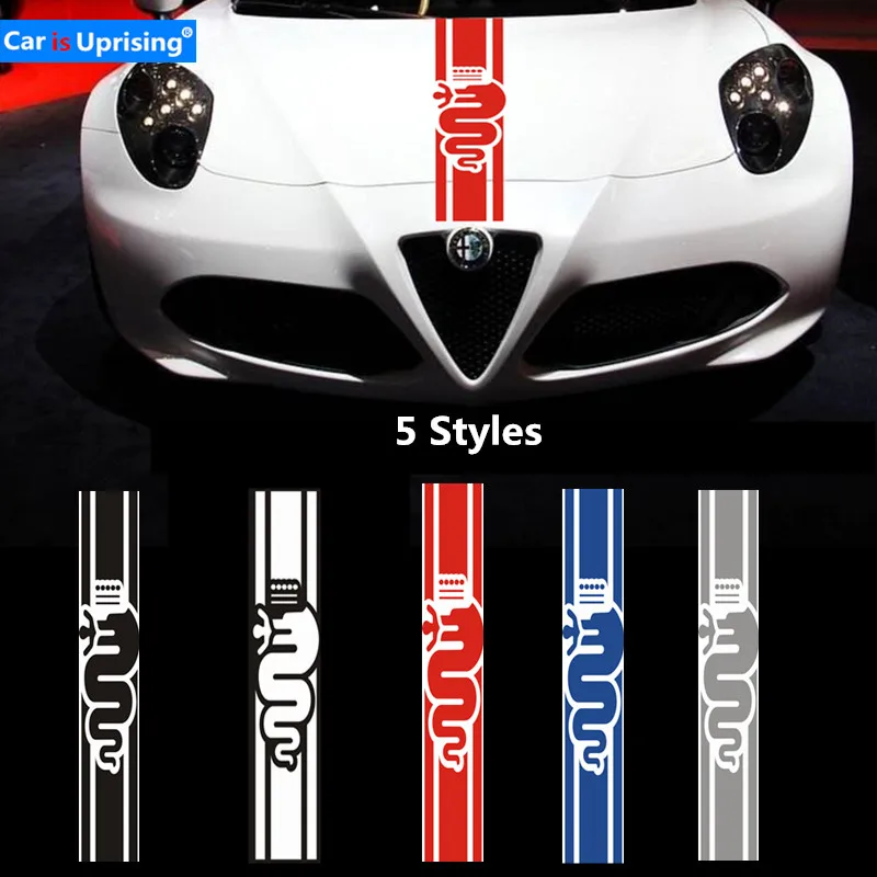 1 шт. Новинка для Alfa Romeo капота гоночные полосы графические наклейки MiTo 147 156 159 166