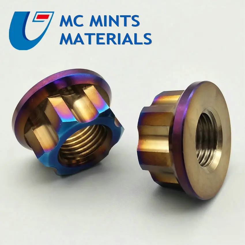 Титановая Фланцевая гайка Torx для мотоцикла M10 M12 и M14 обожженный синий цвет Ti осевая гайка титановый винт гайки Ti Застежка 1/2/шт