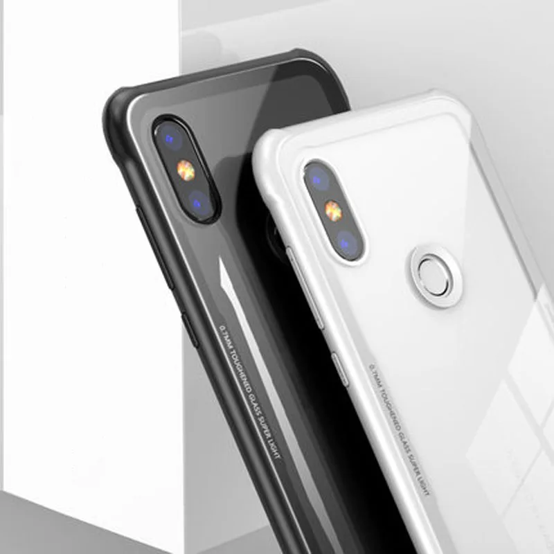 Для Xiaomi Redmi Note 6 Pro металлический корпус из закаленного стекла пластиковая задняя