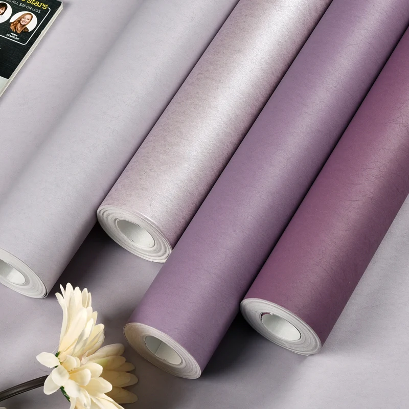Классические однотонные фиолетовые обои домашний декор модные для спальни