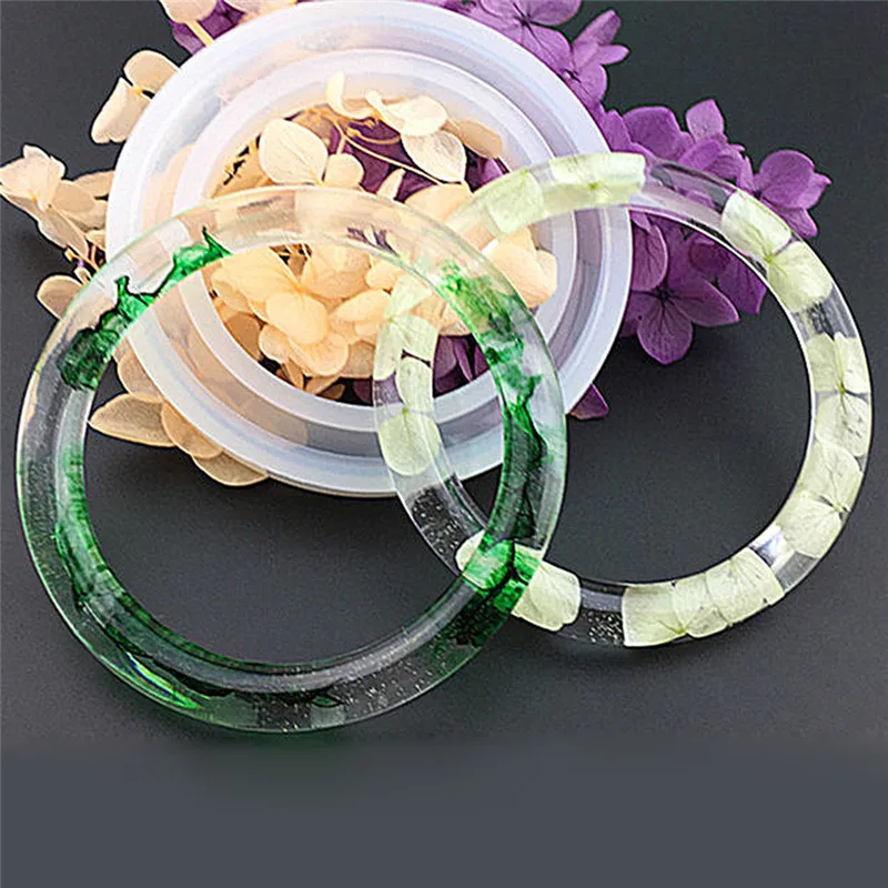 Горячие круглые силиконовые формы литья прессформы для смолы браслет ювелирных