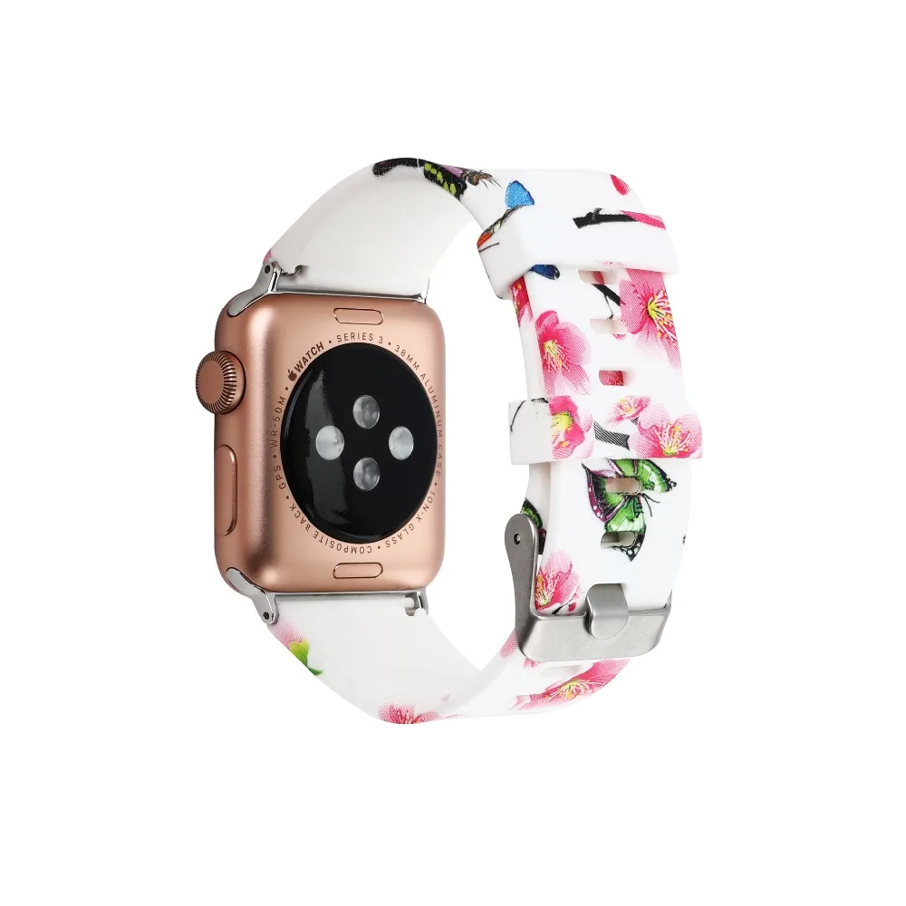 7 цветов мягкий силиконовый ремешок для часов Apple Watch Series 1 2 3 4 браслета iWatch 38 мм 42 40