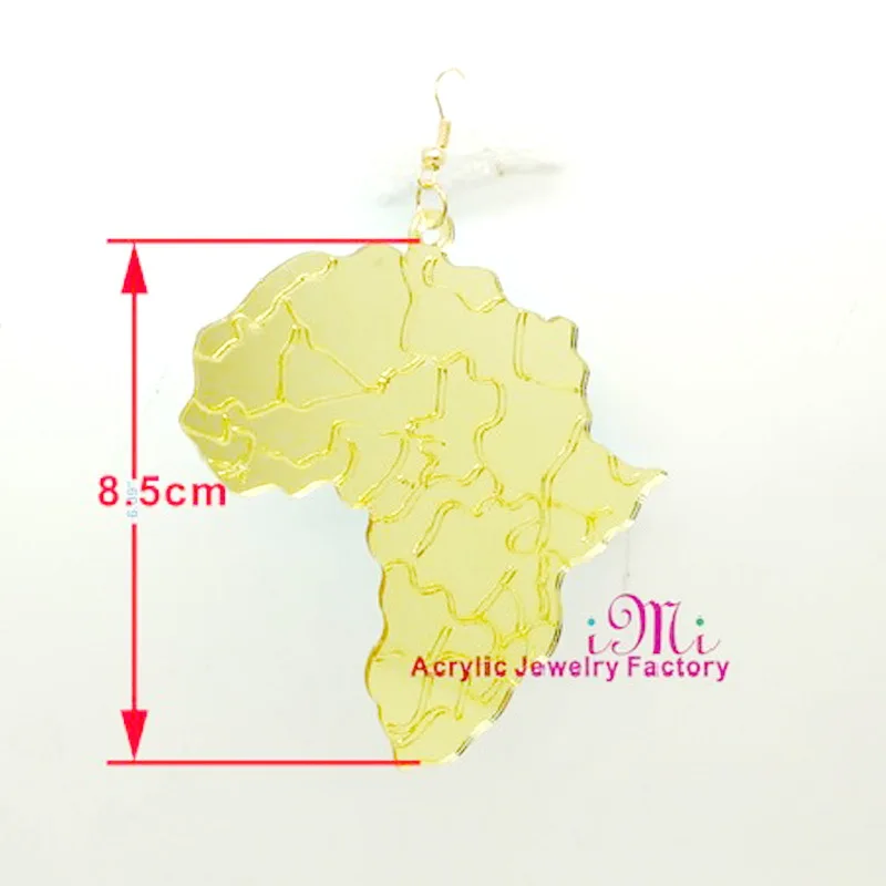 Золотые Большие висячие серьги с картой Африки модные ювелирные изделия для