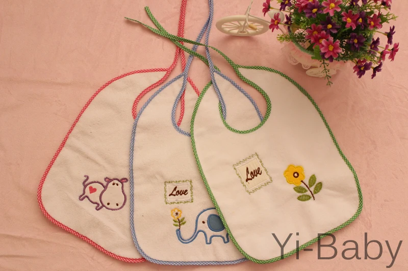 

Free shipping YB0017 Flower/elephant/hippo Burp Cloths Infant saliva towels Baby bib Baby waterproof bib Bibs 12PCS/Set