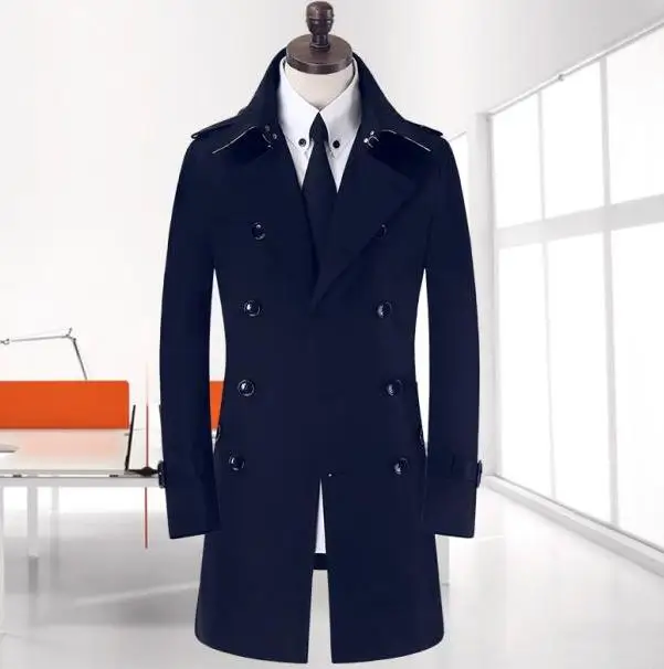 Мужской Тренч весеннее длинное пальто manteau homme в Корейском стиле большие размеры