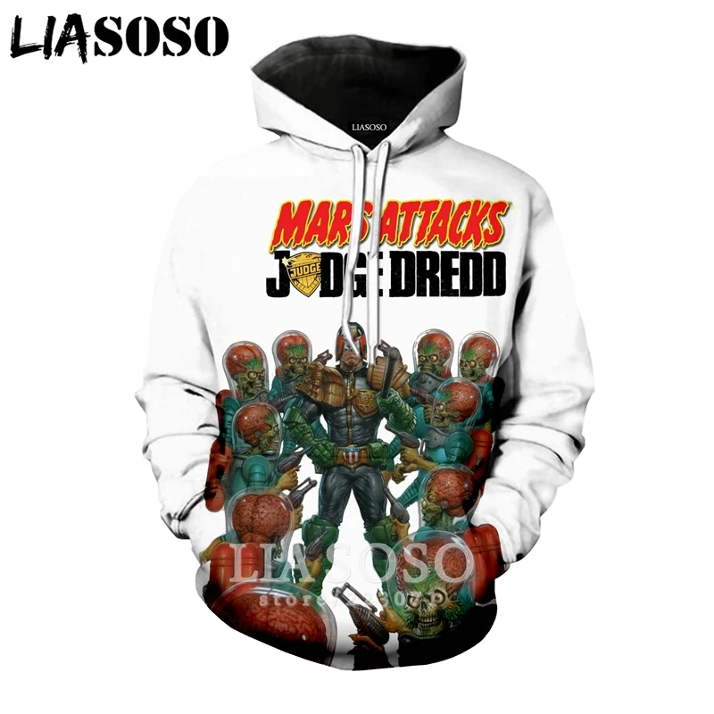 LIASOSO зимняя новая мода для мужчин и женщин 3D принт фильм Dredd толстовка унисекс с