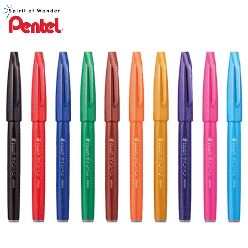 Мягкая ручка Pentel TOUCH ручной цветочный корпус английская поздравительная открытка Расписанная комиксом