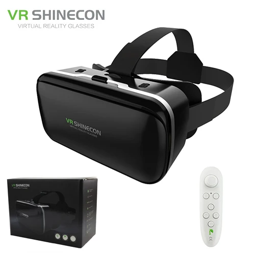 Новинка! VR Shinecon 6,0 кожа большие линзы виртуальная реальность Google Cardboard шлем 3D очки мобильная гарнитура для Iphone 4,7-6 'телефон - Цвет: White Gamepad