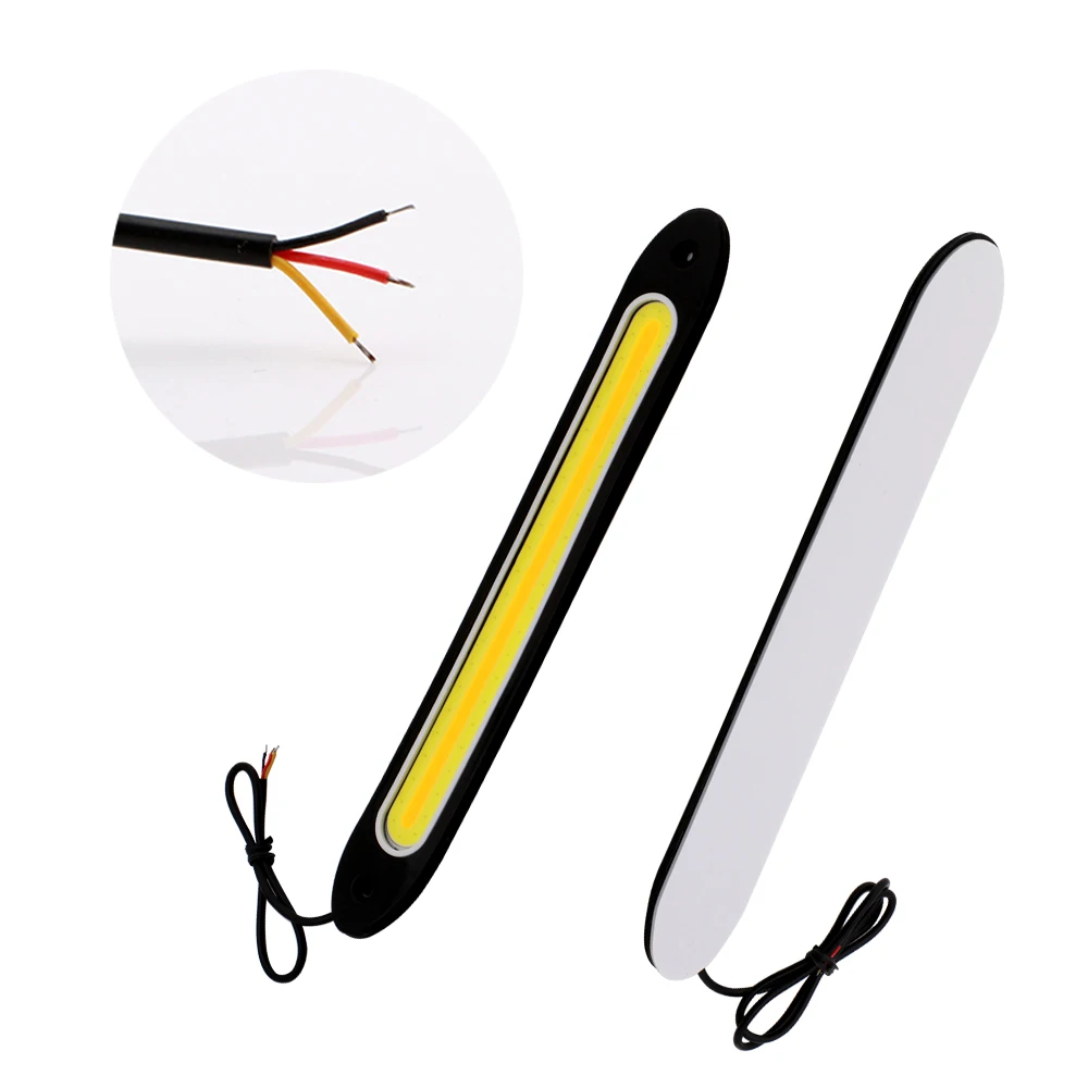 2 шт. DC12V гибкий COB 72 SMD светодиодная вывеска 10 кремнезема двойной Цвета DRL Дневной