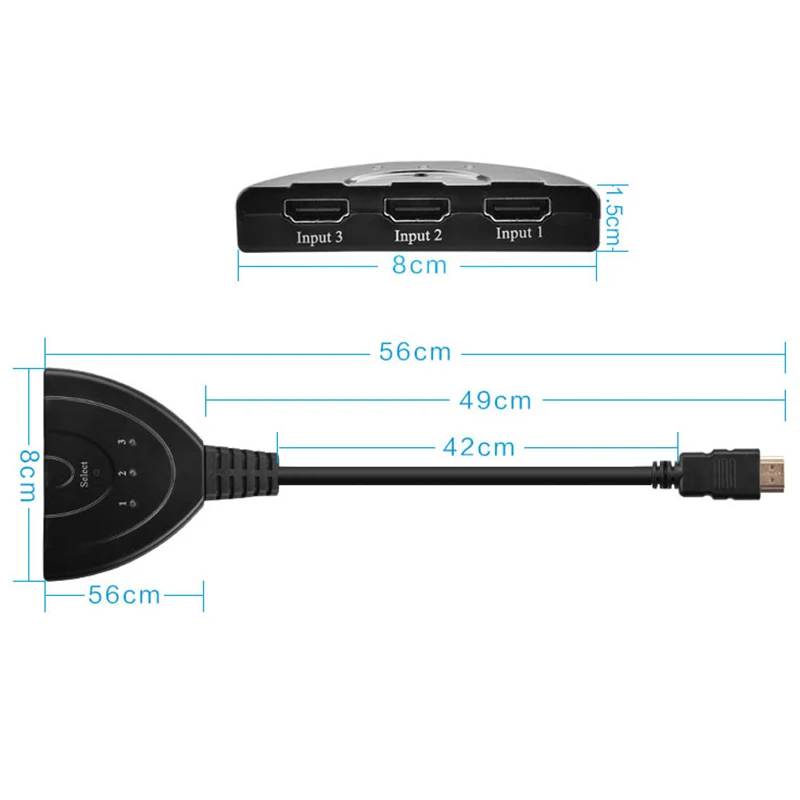 Высокое качество 3 Порты и разъёмы 1080P 3D совместимому с HDMI переключатель Splitter