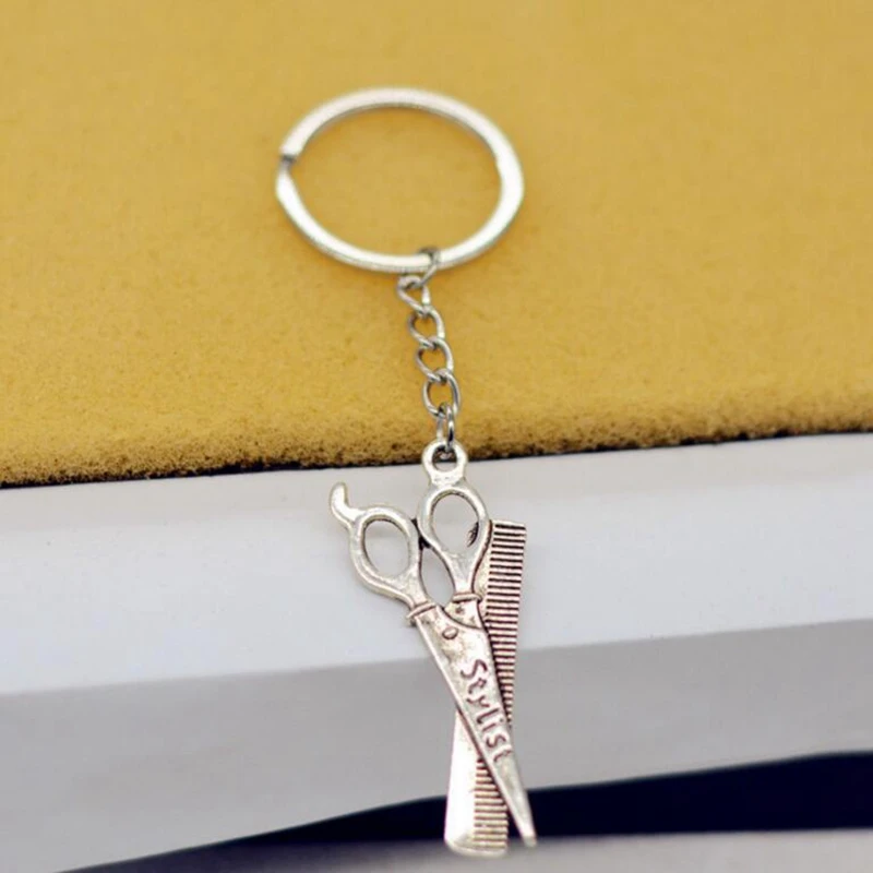 Новый индивидуальный кулон ножницы кольцо для ключей парикмахерские