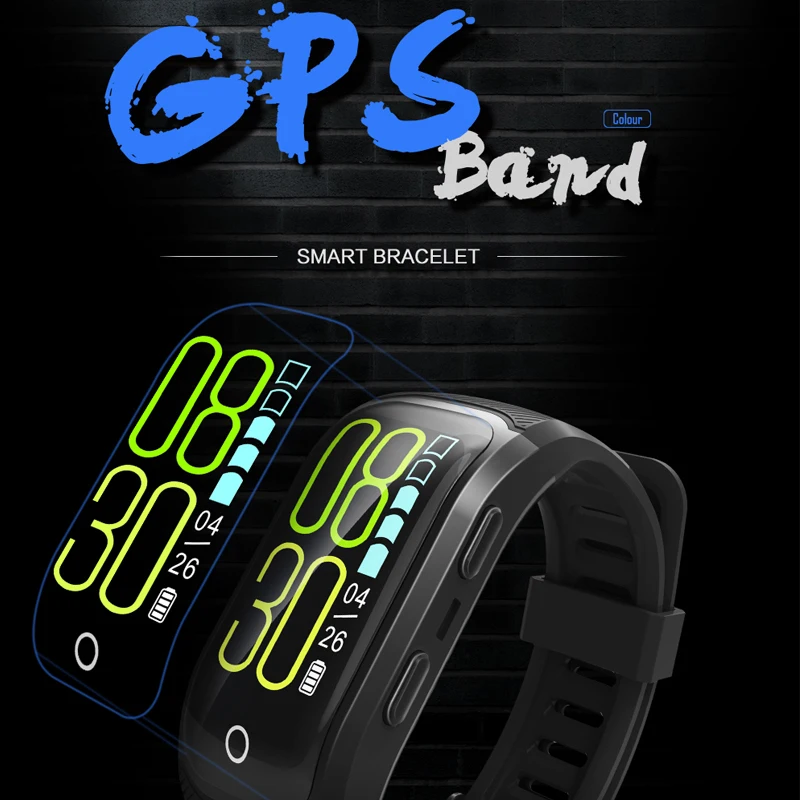 S908 Плюс gps монитор сердечного ритма спортивный браслет цветной экран Смарт IP68