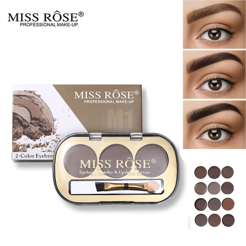 Брендовая пудра для бровей Miss Rose + крем глаз палитра макияжа долговечный