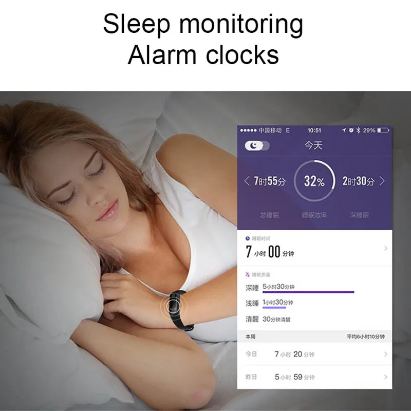 Smart Bracelet M2 HeartRate Waterproof Sport Fitness Band Stepcount Message Loop SD998 | Электроника