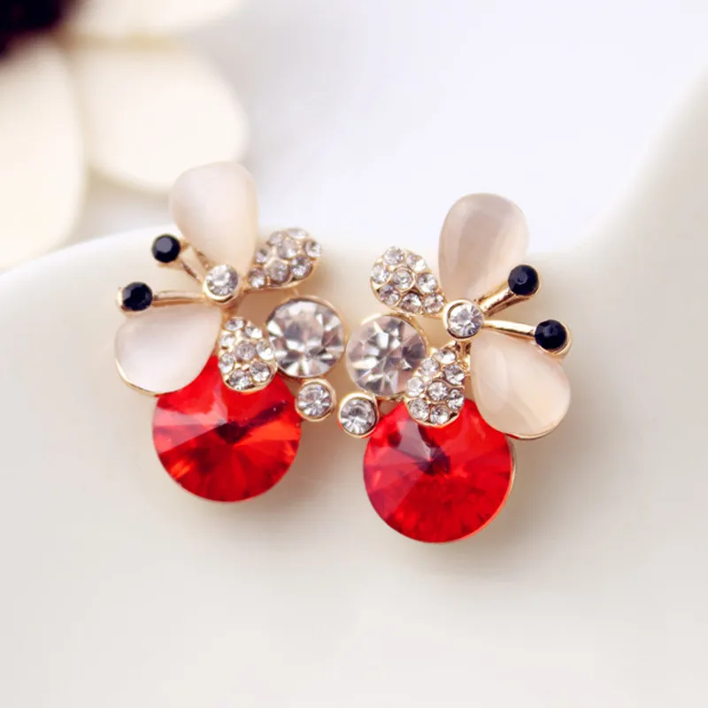 Популярные новые модные серьги 2017 изысканные синие Австрийские хрустальные