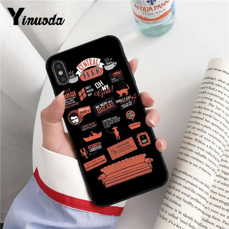 Yinuoda TV Show Friend TPU Мягкий силиконовый черный чехол для телефона iPhone 8 7 6 6S Plus X XS MAX 5 5S SE