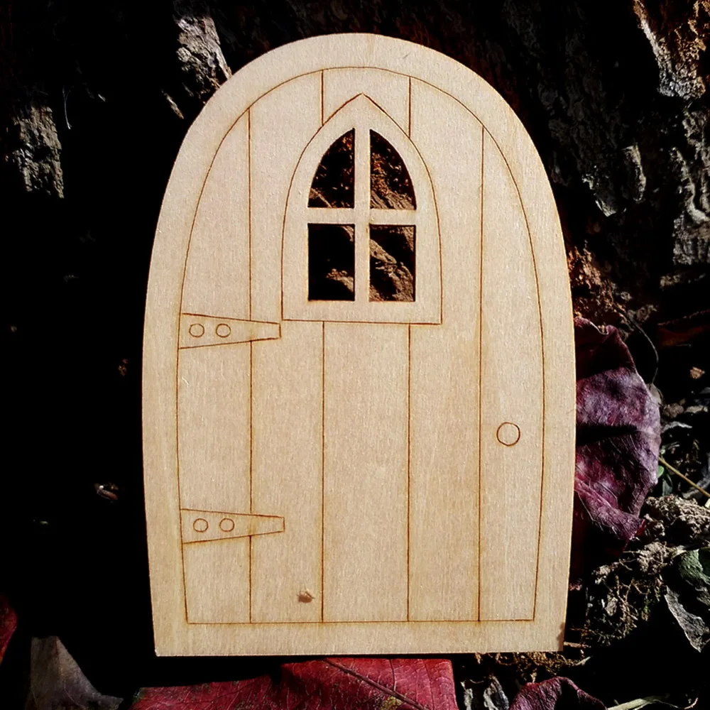 10 шт./лот деревянные двери с лазерной резкой для украшения дома 3 мм дверные