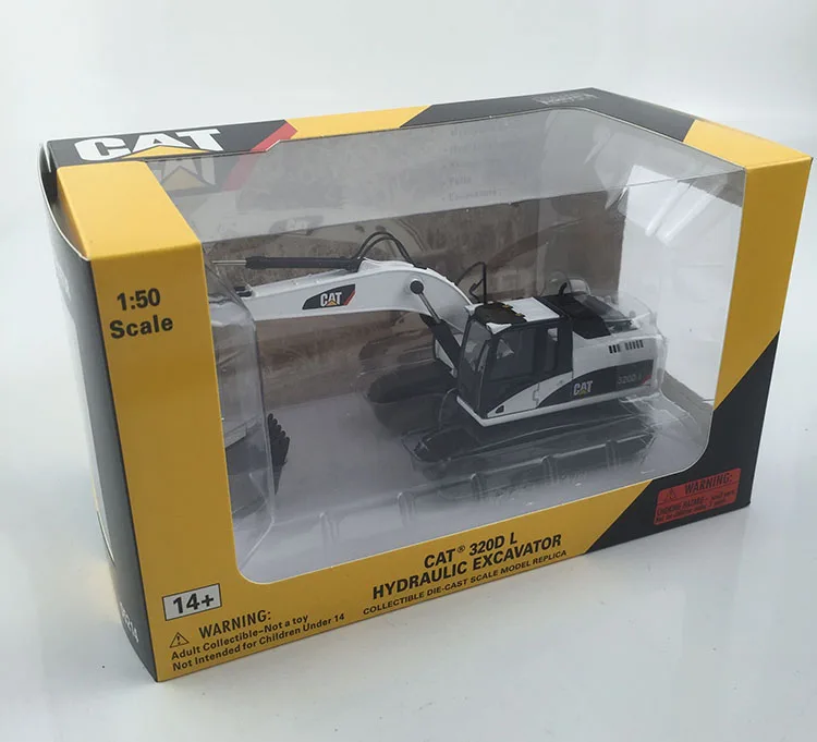 1:50 CAT320D гидравлический экскаватор с белыми игрушками