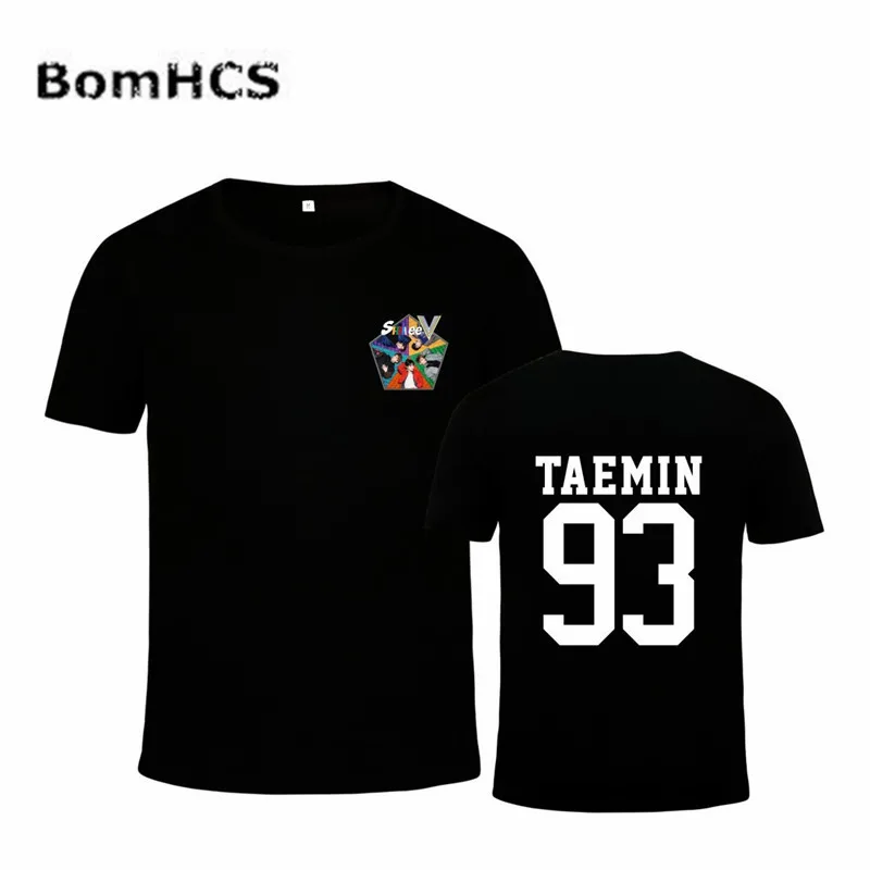 Хлопковая футболка BomHCS Kpop SHINee летняя с коротким рукавом и альбомом унисекс