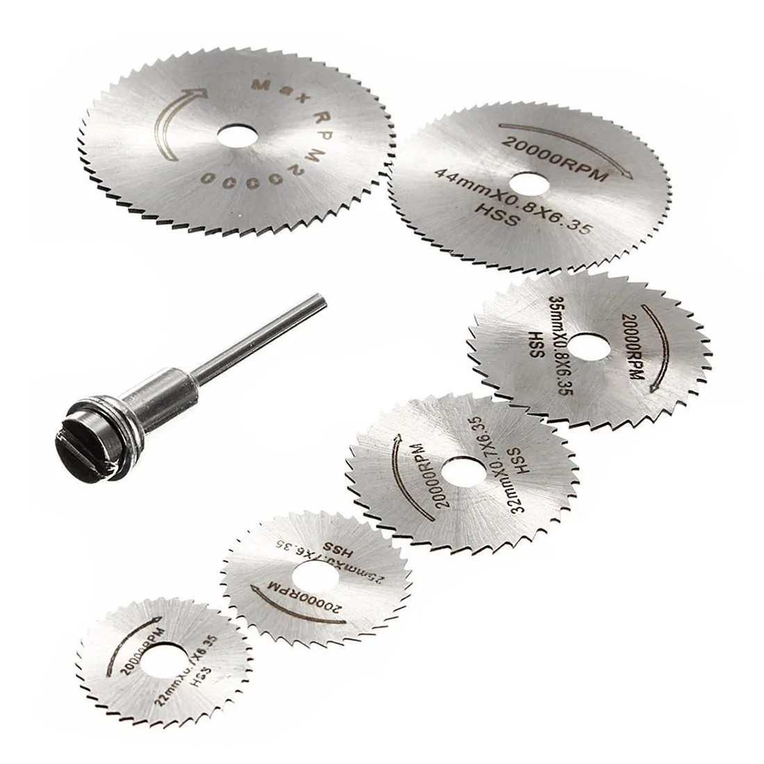 

New 7x HSS Circular Wood Cutting Saw Blade Discs Mandrel Mini Drill For Rotary Tool