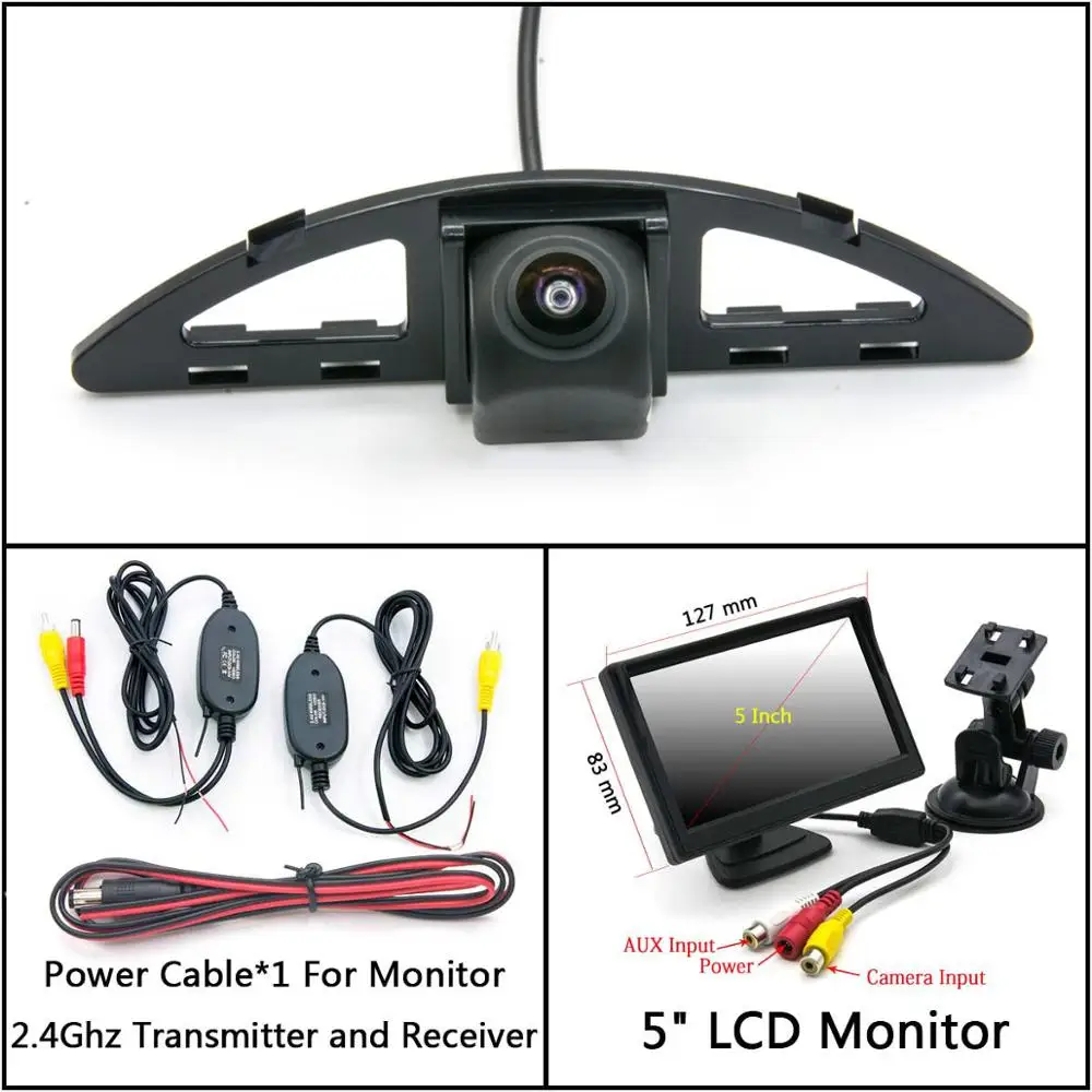C Wireless 5inch LCD 175 градусов HD камера заднего вида для Honda City 5 2008 2009 2010 2011 2012 2013 автомобильный монитор парковки водонепроницаемый - Название цвета: C Wireless 5inch LCD
