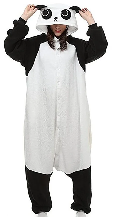 Кигуруми панда кигуруми пижамы Пижама Onesie флисовая костюм унисекс пара пижамные