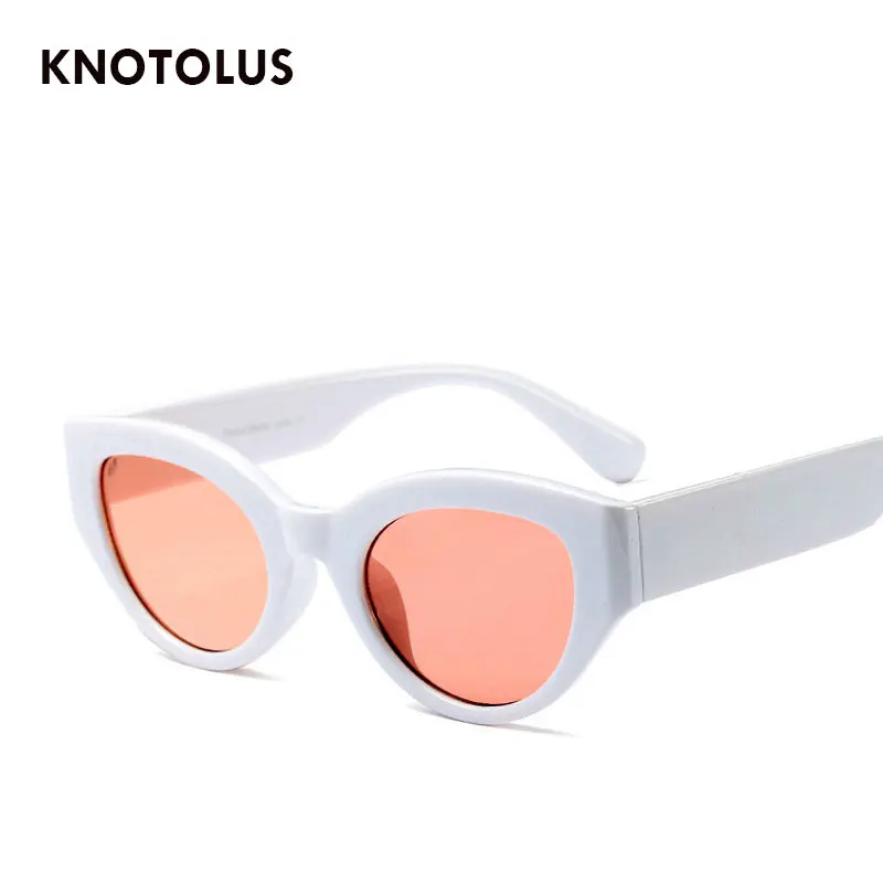 Knotolus 2018 новинка CatEye женские солнцезащитные очки розовые линзы мужские Ретро