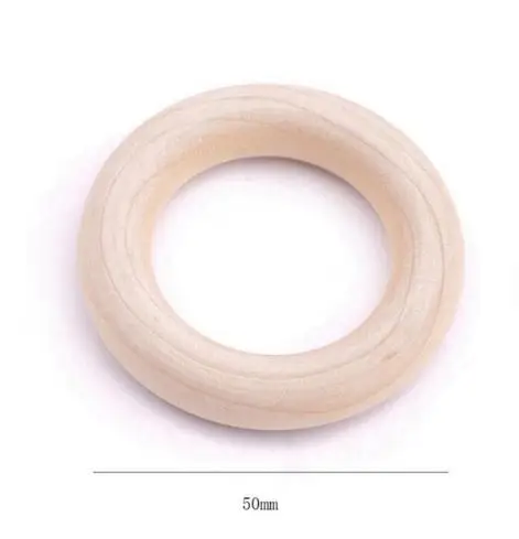 50mm Давайте сделаем Незавершенные деревянные кольца 20 шт. натуральный клен деревянный Прорезыватель для зубов Уход за ребенком ожерелье аксессуары DIY ремесла для Ребенка прорезыватели - Цвет: 50mm