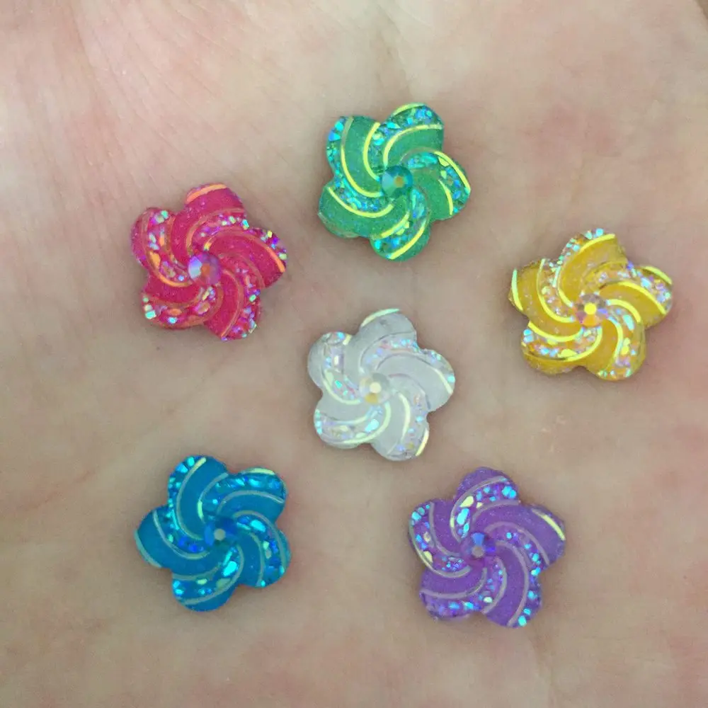 Цветок из эпоксидной смолы AB 60 шт 12 мм Вихрь Flatback горный хрусталь Свадебные