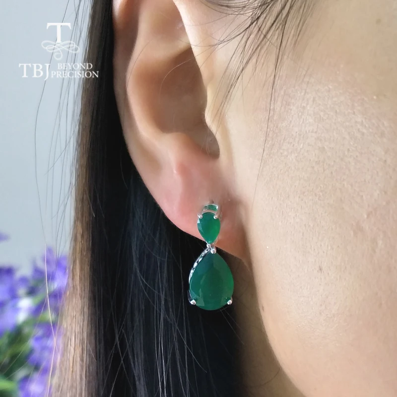 Женские серьги подвески с драгоценными камнями TBJ из серебра 925 пробы натуральным