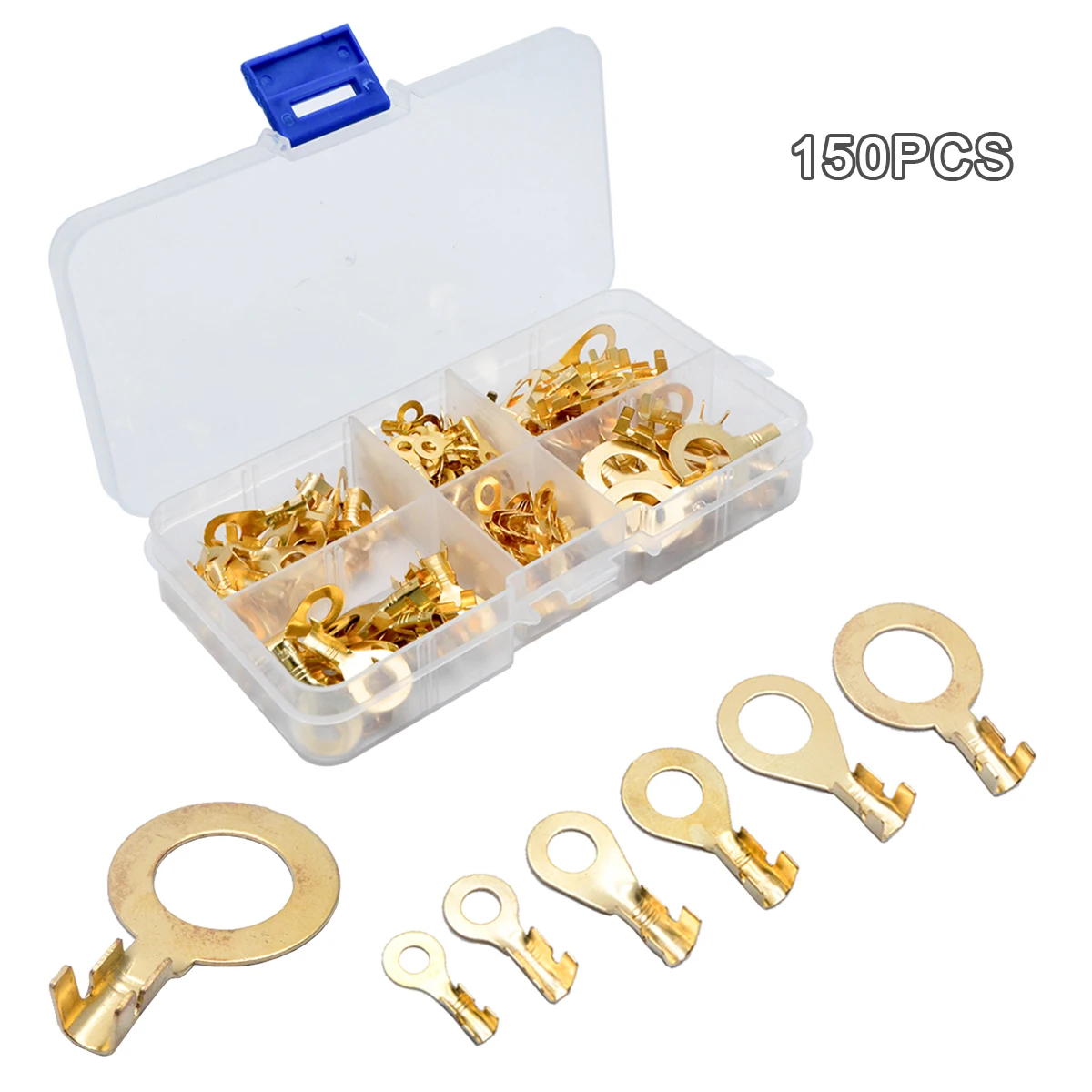 150PCS Insulated Crimp Ring Terminals Wire Connectors Spade Electrical Kit & Box Car Electronics Accessories | Автомобили и