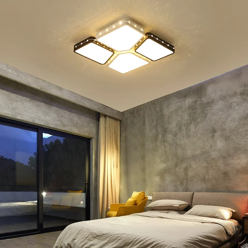 Black/White Surface Mounted Modern led ceiling Chandelier lights for living room bedroom study lustres de sala chandelier | Лампы и