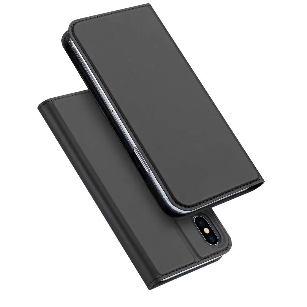 Dark Grey L-FADNUT роскошный флип-бумажник чехол для iPhone X Xr Xs Max Магнитный кожаный чехол для iphone 8 7 6 S 6 Plus 5 5S SE Coque Capa - Цвет: Dark Grey