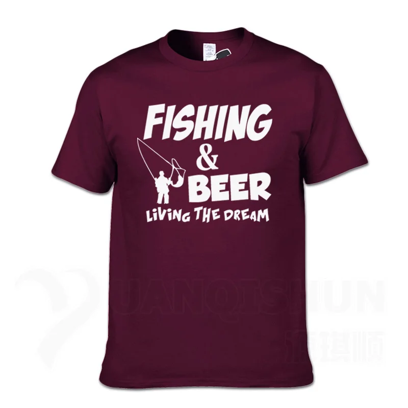 Red wine 1 Футболка с надписью «Fishings» и надписью «Fishinger Beer Fish Live The Dream», футболка с надписью «Sporter Flying Fresh Fun Gift», футболки - Цвет: Red wine 1