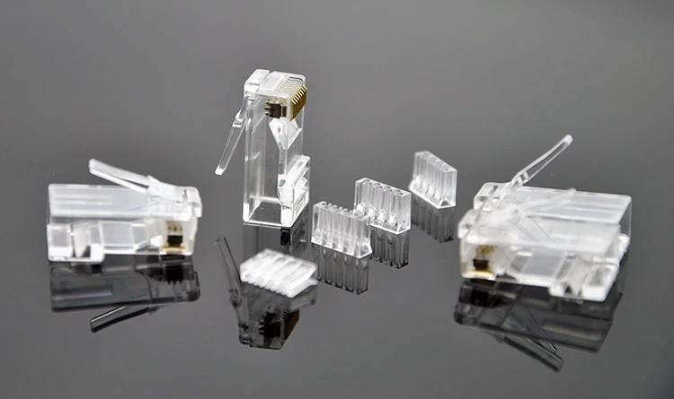 RJ45 CAT6 Модульные вилки UTP включает пластиковую вставную загрузочную планку для