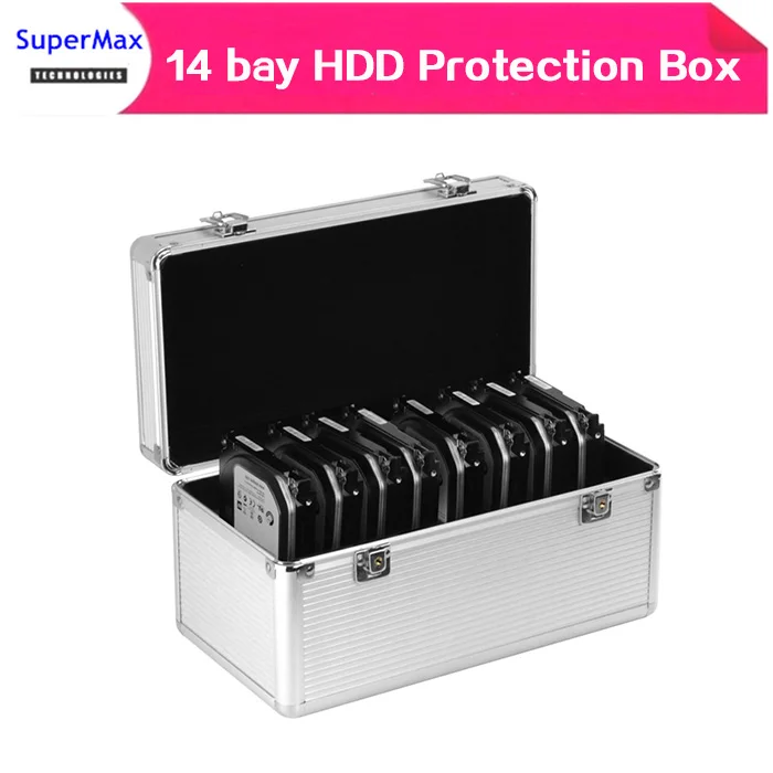 14bay 3 5/2 5 дюймов HDD защитная коробка Hrad защита диска встроенный EVA амортизирующая