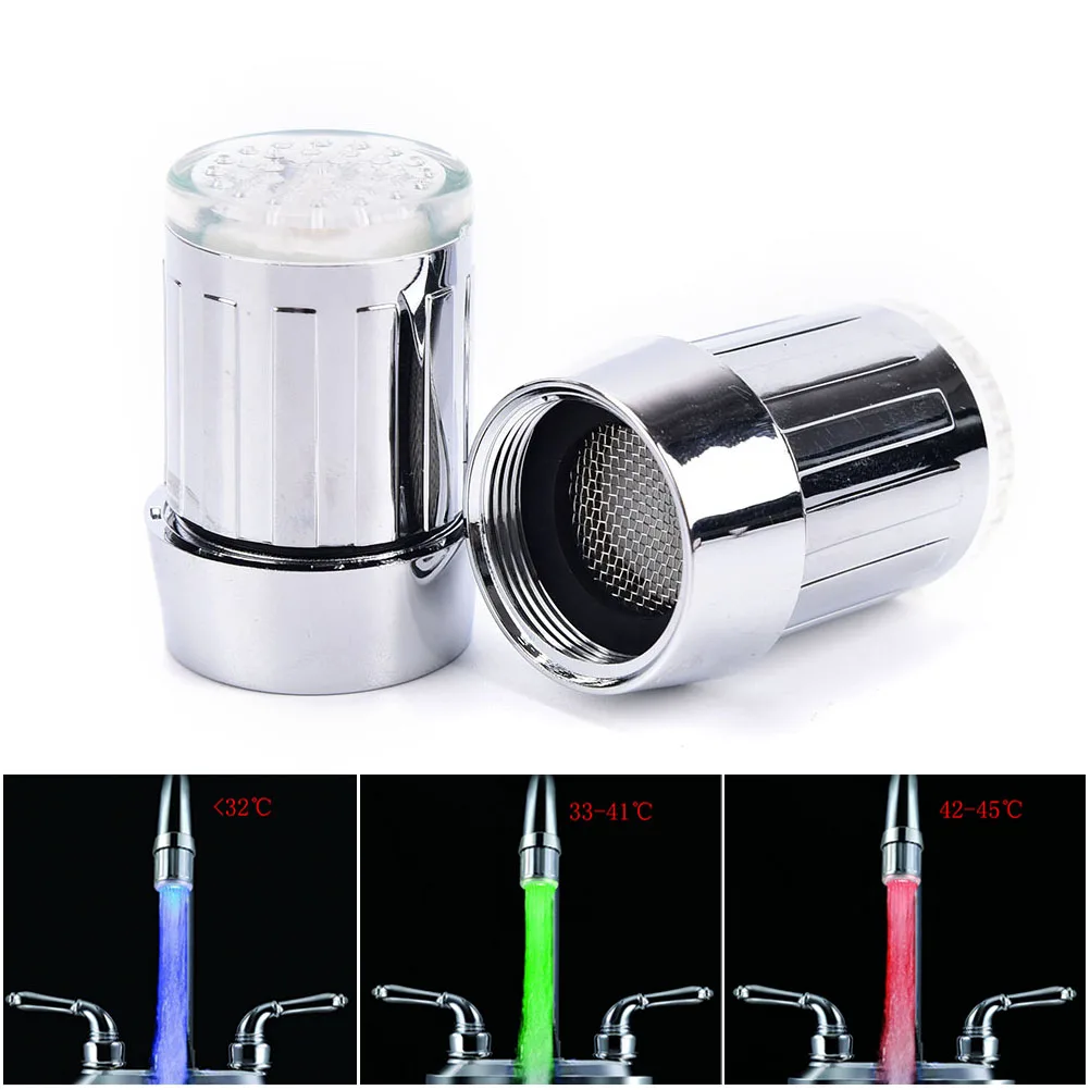 Светодиодный водопроводный кран с датчиком температуры RGB светящаяся водяная