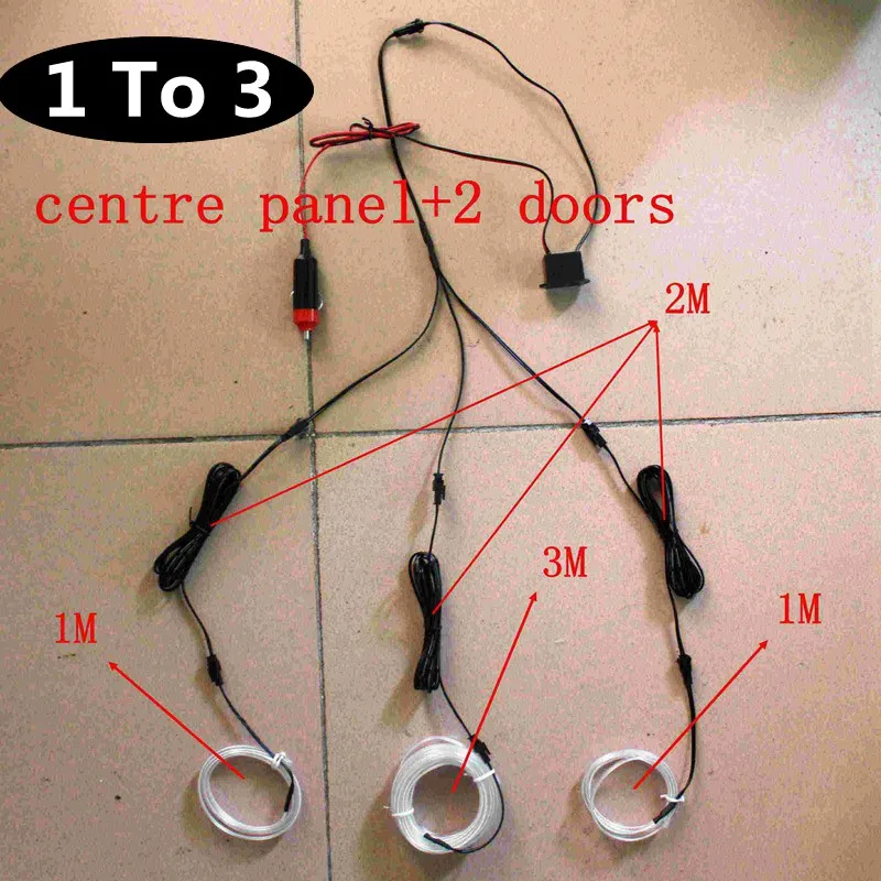 Гибкая неоновая светящаяся лента EL Wire Светодиодная водонепроницаемая для