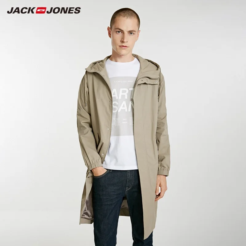 Мужской Тренч с капюшоном JackJones ветровка длинная Мужская куртка стиль 218321531 |