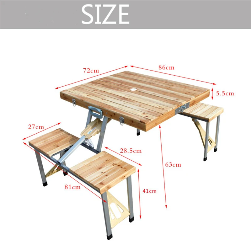 

Easy Taking Portable Aluminium Alloy Fold Picnic Desk with Four Seats Hot Sale Occasional Table Beach Chair, Leisure Chair