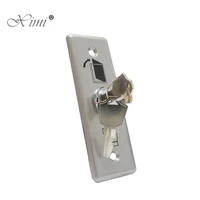 115mm long slim type stainless steel exit button with key for access control system emergency key exit button exit switch