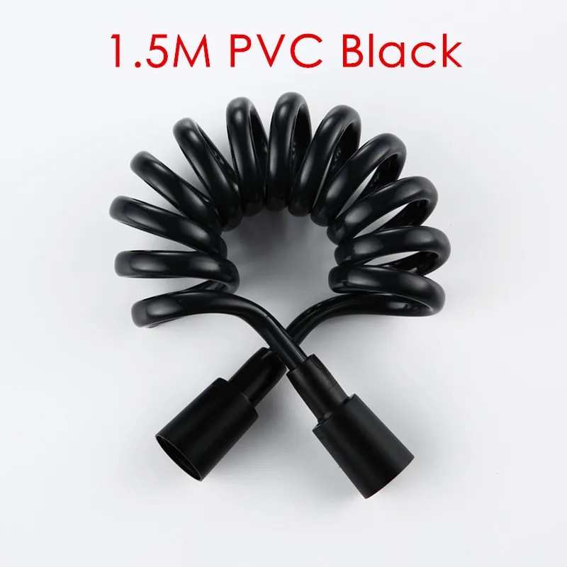 1.5M Black Rolya 1,5 метров Длина гибкие Ручной шланг для душа душевая трубка замена Никель матовый/черный/белый/хром/золотой/Античная коричневый - Цвет: 1.5M Black