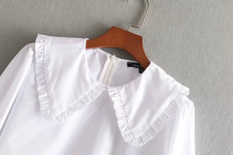 Новое Женское милое агаровое кружево Питер Пэн воротник Повседневная белая