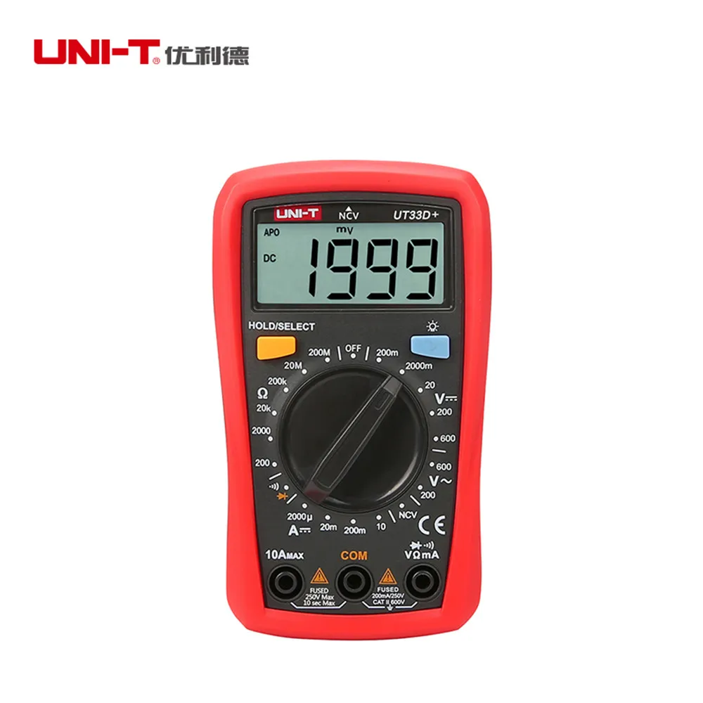 UNI T UT33B + цифровой мультиметр размера ладони профессиональный электрический